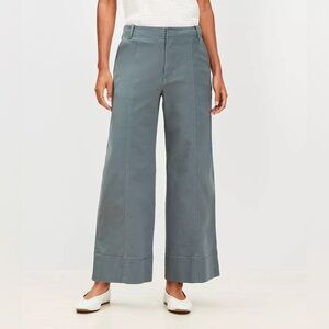 NWT LOFT Curvy Seamed Palmer Wide Leg Crop Pants in Twill